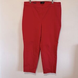 TALBOTS CHATHAM COTTON BI-STRETCH SLIM ANKLE PANTS - Red, size 16p